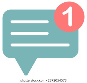 Chat-Benachrichtigung einzeln auf weißem Hintergrund