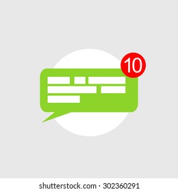 Chat notifications icon concept.