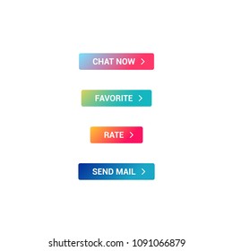 Chat Now, Favorite, Rate & Send Mail Web Button Set