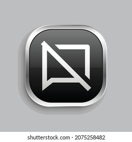 Chat Off-line Icon Design. Glossy Button-Stil, abgerundetes Rechteck einzeln auf grauem Hintergrund. Vektorgrafik