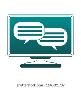 Chat on computer blue lines