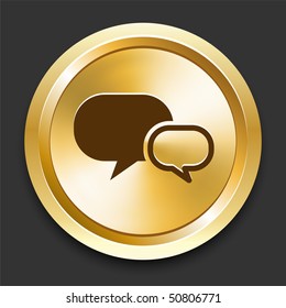 Chat on Golden Internet Button Original Illustration