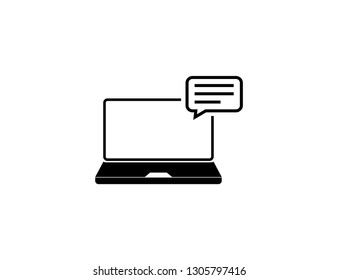 Chat on laptop icon