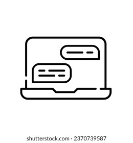 Chat on a laptop. Pixel perfect, editable vector