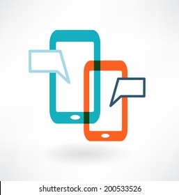 chat on a mobile phone icon