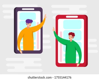 chat on the smartphone concept illustration 