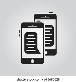 Chat on smartphone icon