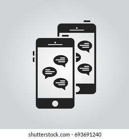 Chat on smartphone icon