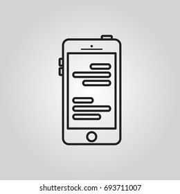 Chat on smartphone icon