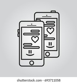 Chat on smartphone icon