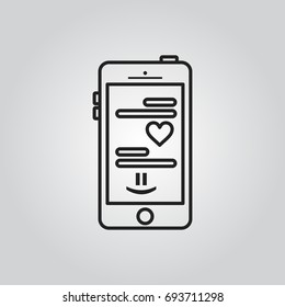 Chat on smartphone icon