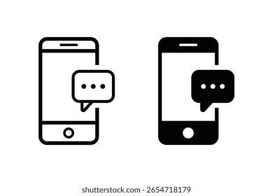 Chatea en el Vector del icono del smartphone