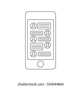 chat on smartphone,  icon vector illustration. 