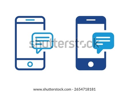 Chat on smartphone icon vector