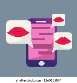 chat on smartphone symbol vector illustration