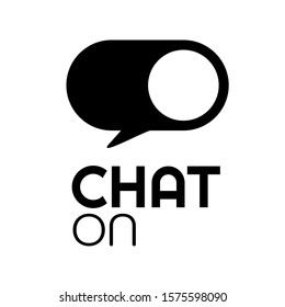 chat on speech bubble logo concept design illustration