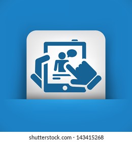 Chat on tablet concept icon