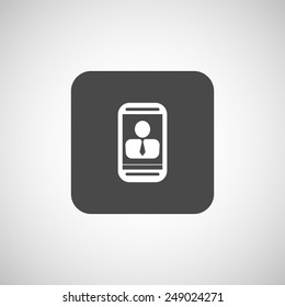 Chat on tablet concept on vertical icon