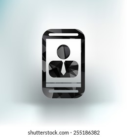Chat on tablet concept on vertical icon
