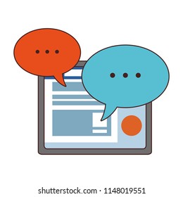 Chat on tablet symbol