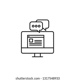 chat online . Element of marketing vector icon. Thin line icon for website design and infographic, Media Marketing icon