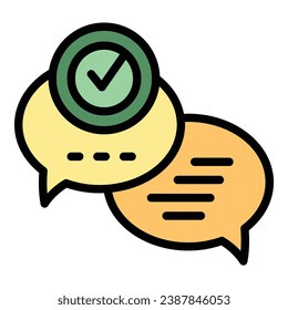Chat Online-Symbol-Umrandungsvektor. Live-Unterstützung. Farbe des Anrufdienstes
