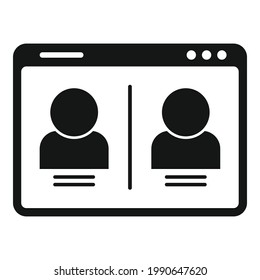 Chat online meeting icon. Simple illustration of Chat online meeting vector icon for web design isolated on white background