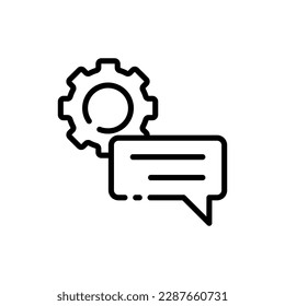 Chat options. Line icon, black, chat settings. Vector icon.