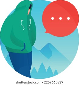 Chat Outdoors UI Flat Icon Vector EPS