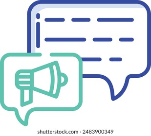 Chat outline color vector illustration