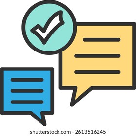 Chat Outline Filled Style Icon