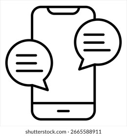 Chat Outline Icon Illustration Vector