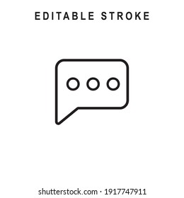 Chat Outline Icon. Chat Line Art Logo. Vector Illustration. Isolated on White Background. Editable Stroke