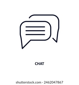 icono de esquema de chat.  Icono de línea delgada de colección de inteligencia artificial. Vector editable aislado sobre fondo blanco