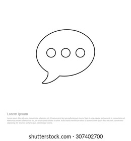 Chat Outline Icon - Vector Illustration - Flat pictogram icon