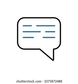 Chat outline icon, vector icon, isolated on white background