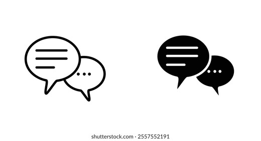 Chat outlined and solid icon vector collection.