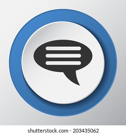 chat paper icon with shadow. Vector illustrations.