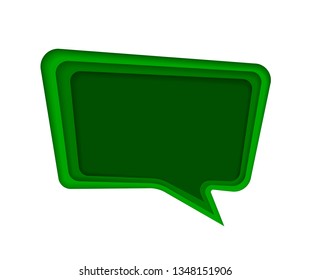 Chat Paper Layer, Color green. white background. Vector illustration
