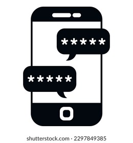 Chat Passwortschutz Symbol einfache Vektorgrafik. Persönlicher Account. Systempolitik