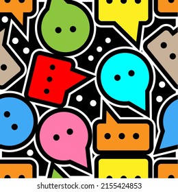Chat pattern background. Abstract Bauhaus pattern background.