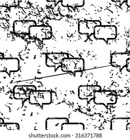 Chat pattern, grunge, black image on white background