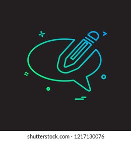 chat pencil talk icon vector design