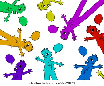 Chat people abstract background cartoon, vector illustration, over white