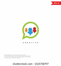 Chat people colorful logo icon. Vector graphic design template element. Graphic Symbol for Corporate Business Identity.