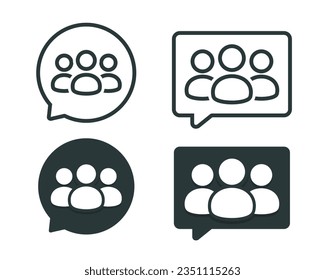 Icono de chat de personas. vector de ilustración