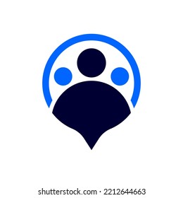 Chat People Icon Vector. Message People Icon Logo Design Template Element