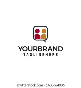 chat people logo design concept template vector