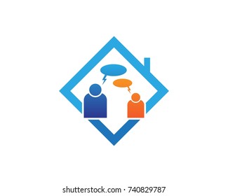 Chat people logo design template