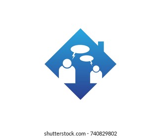 Chat people logo design template